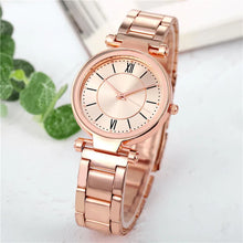 Load image into Gallery viewer, Luxury Rose Gold Stainless Steel Watches Female Classic Round Dial Quartz Watch Women Business Wristwatches Wrist Jewelry Reloj
