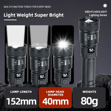 Load image into Gallery viewer, High Strong Power Led Flashlights 2000LM Tactical Torch with Display Light USB Charging Camping Fishing Emergency Zoom Lantern
