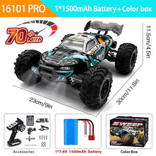 Load image into Gallery viewer, 16103PRO 2.4GHz 70KM/H Professional RC Car: Brushless Motor, 1:16 Scale 4WD High-Speed Off-road Climbing Vehicle Wtith LED Light
