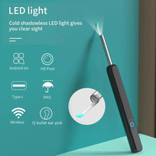 Load image into Gallery viewer, Wireless Intelligent Visual Ear Pick Cleaner 3.5mm Luminous Endoscope Portable Ear Cleaning Tool HD Otoscope Ear Picking Spoon
