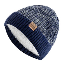 Load image into Gallery viewer, New Unisex Two-Tone Winter Hats Add Fur Lined Men And Women Fashion Warm Beanie Cap Casual Winter Knitted Hats
