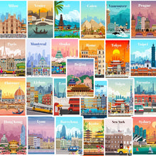 Load image into Gallery viewer, 25PCS Travel City Landscape Waterproof Graffiti Sticker For Kids DIY Luggage Laptop Phone kateboard Motorcycle Gift Toy Decal
