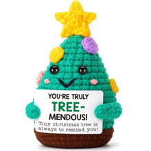 Load image into Gallery viewer, Funny Crochet Emotional Support Coffee Doll With Card Desktop Ornament Handmade Knitted Coffee Dolls Christmas Gifts Home Decor
