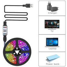 Load image into Gallery viewer, RGB LED Strip Light SMD 5050 USB Remote&amp;APP Control Bluetooth Flexible Tape Diode Ribbon for TV Backdrop Living Room Bedroom
