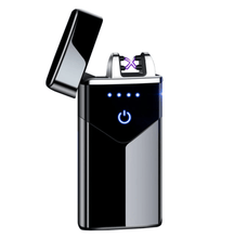 Load image into Gallery viewer, Modern Dual Arc USB Electric Touch Lighter LED ScreenTouch Fire Plasma Arc Lighter Windproof Metal Novelty Lighter Mens Gift In Elegant Gentlemen MEtal Lighter Style
