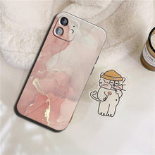 Load image into Gallery viewer, Luxury Marble Texture Phone Case For iPhone X XR XS 7 8 6S 6 5 Plus Silicone Anti Fall Back Cover Ultra Thin Soft Silicone Protective Shockproof and Scratch Resistant with Cute Design Pattern Case
