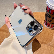 Load image into Gallery viewer, Luxury Square Transparent Case For iPhone  11 Pro Max Mini XR X XS Max 8 7 Plus Silicone Cover Protection Non-Yellowing Shockproof Phone Case for iPhone Elegant Transaprent Design For Iphone
