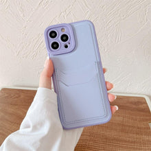 Load image into Gallery viewer, Luxury Leather Square Silicone Wallet Card Holder Phone Case For iPhone 13 12 11 14 Pro Max XS XR X Shockproof Cover Luxury Shockproof Phone Case
