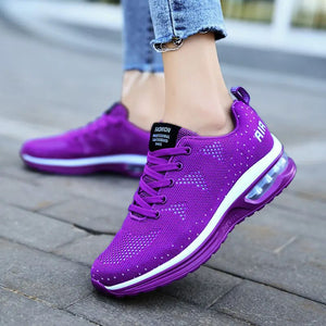 Women Running Shoes Fashion Casual Sneakers Mesh Lace Up Thickening Extra High Shoes Comfortable Breathable Zapatillas Mujer