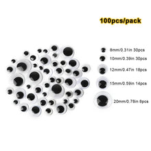Load image into Gallery viewer, Self-Adhesive Googly Wiggle Eyes - 100/200/550pcs for DIY Crafts &amp; Handmade Toys
