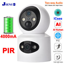 Load image into Gallery viewer, Dual Lens PTZ IP Camera 4000 mA Battery Wireless Auto Track Cctv Security Surveillance Video Full Color Night Vision HD Home Cam
