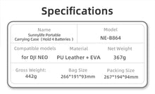 Load image into Gallery viewer, Portable Travel Bag Case For DJI NEO Fly More Combo Drone Accessories Carrying Case PU Leather Storage Waterproof Box For RC N3
