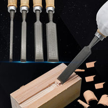 Load image into Gallery viewer, 4Pcs Wood Carving Chisels Set Professional for Woodworking - 8/12/16/20mm Comfortable Beech Handle Wood Chisel with Wood Handles
