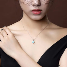 Load image into Gallery viewer, Top Brand Sky Blue Aquamarine Pendant Necklace for Women 925 Silver Necklace Women&#39;s Fine Jewelry Party Anniversary Gift
