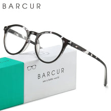 Load image into Gallery viewer, BARCUR Simple Men’s Presbyopia Glasses Comfortable Lightweight Leopard Pattern PC Anti-Slip Round Frame Transparent Acrylic Lenses for Women’s Reading Glasses
