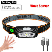 Load image into Gallery viewer, Mini Rechargeable Powerful Sensor Headlamp Fishing Camping USB Head Flashlight COB LED Head Light Torch Headlights Front Lantern
