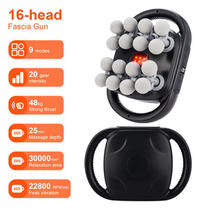 16-Head Fascia Gun High-Frequency Vibration Body Massage Gun Waist and Back  Massager Neck Shoulder Massager Muscle masajeador