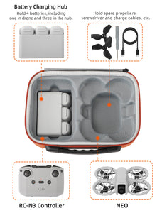 Portable Travel Bag Case For DJI NEO Fly More Combo Drone Accessories Carrying Case PU Leather Storage Waterproof Box For RC N3