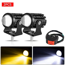 Load image into Gallery viewer, With Switch 2pc Super Bright Motorcycle LED Explorer Headlight Projector Fisheye Len LED Moto Fog Auxiliary Motorcycle Headlight
