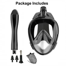 Load image into Gallery viewer, Full Face Snorkel Mask Diving Mask for Adults and Youths Anti-Leak Anti-Fog 180° Panoramic View with Camera Mount Safe Breathing

