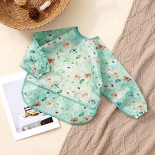 Load image into Gallery viewer, Waterproof Long Sleeve Baby Bib | Washable Feeding Bib with Full Coverage &amp; Easy Clean Design
