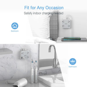 TESSAN Multi Outlet Splitter with 8 AC Outlets & 3 USB (1 USB C) Surge Protector Multi Outlet Extender for Home Office Dorm