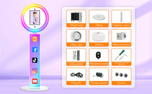 Load image into Gallery viewer, Portable iPad Photo Booth for 10.2-13in ipad with APP/Remote Control Photobooth Machine for Wedding Party Events Free logo
