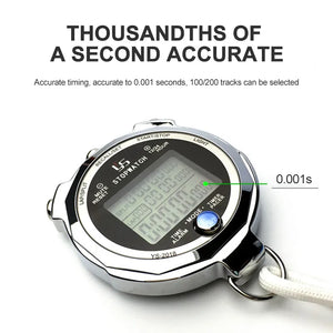 Professional Digital Stopwatch 0.001s Precision Luminous Countdown Timer 100/200 Channels Memory Referee Training Running Timer