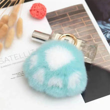 Load image into Gallery viewer, Cat Paw Plush Keychain – Cute Fluffy Faux Fur Pendant for Bags &amp; Keys
