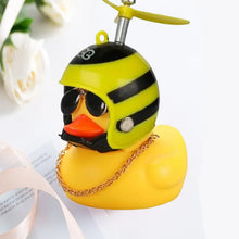 Load image into Gallery viewer, Car Duck With Helmet Broken Wind Pendant Small Yellow Duck Road Bike Motor Helmet Riding Cycling Accessories Without Lights
