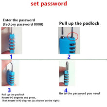 Load image into Gallery viewer, 4 Dial Digit Password Lock Combination Suitcase Luggage Metal Code Password Locks Padlock Travel Safe Anti-Theft Cijfersloten
