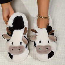 Load image into Gallery viewer, Soft Cow Slippers for Women - Cozy Animal-Themed Home Shoes Fluffy Winter Shoes for Women House Slippers
