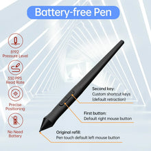 Load image into Gallery viewer, VINSA T1161 Graphics Drawing Tablet Ultra-thin Stylus 8 Pen Nibs Art Creation Sketch with 8192 Levels Pressure Battery-free

