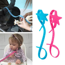 Load image into Gallery viewer, Baby Stroller Hook Silicone Star Pacifier Chain Non-toxic Teether Strap Kids Toy Holder Stroller Organizer Stroller Accessories
