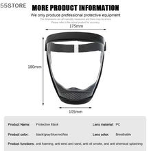 Load image into Gallery viewer, Work Protection Mask Transparent Facial Protector Face FaceMask Protective Outdoor Heating Home Kitchen Tools Full Face Mask
