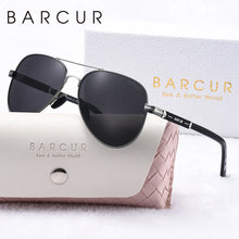 Load image into Gallery viewer, BARCUR Oversize Polarized Sunglasses for Women Trendy Double Beam Design Metal Elliptical Frame with UV400 Protection Fashionable Sun Glasses for Summer Outdoor &amp; Daily Wear
