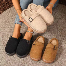 Load image into Gallery viewer, Winter Women's Slippers Home Plush Luxury Designer Woman Shoes Indoor Fluffy Fashion Platform Fuzzy Fur Slides Elegant Flat Soft
