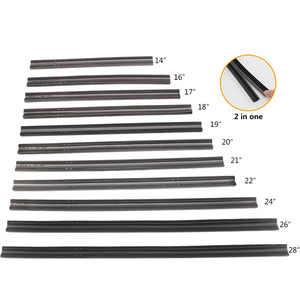 KOSOO 1PCS Car Wiper Blade Insert Natural Rubber Strip 10mm 14"16"17"18"19"20"21"22"24"26"28" Windscreen FR Wipe Car Accessories