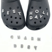 Load image into Gallery viewer, 1pcs Metal Shoes Charms Accessories Garden Rhinestones Letters Shoe Decorations Diy Charm For Crocs Pins Chain X-mas Women Gifts
