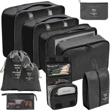 Load image into Gallery viewer, 7/8/9/10 Pcs Travel Organizer Packing Cubes – Lightweight Polyester Luggage Storage Bags for Clothes, Shoes, and Accessories

