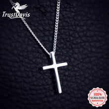 Load image into Gallery viewer, TrustDavis New Women&#39;s Fashion 925 Sterling Silver Jewelry Cross Pendant Short 40cm Necklace Cute Gift Girls Lady DS219
