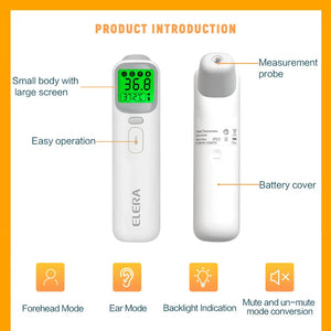 ELERA Infrared Digital Thermometer Forehead Ear Body Fever Termometre Multi-function Non-contact Temperature Measurement Device