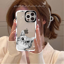 Load image into Gallery viewer, Cute Cat Phone Case for iPhone 11 12 13 Mini Pro Max 14 Pro Max Case shell  Blank Printable Phone Case for Soft Rubber Cool Polish  Phone Case
