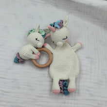 Load image into Gallery viewer, Baby Security Blanket Towel Feeding Bib Soft Towel Cotton Burping Cloth Infant Shower Gift Knitted Lovely Animal Rattle Sleep To
