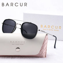 Load image into Gallery viewer, BARCUR Cool Oval Double Beam Fashion Sunglasses for Women &amp; Men Polarized Sunshade UV400 Protection Trendy Outdoor Eyewear with Exclusive White Brand Gift Box for Summer
