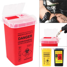 Load image into Gallery viewer, 1L Capacity Sharps Container Medical Needles Bin Biohazard Tattoo Piercing Needles Disposal Collect Box Tattoo Artist Waste Box
