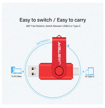 Load image into Gallery viewer, TYPE-C USB Flash Drive 128GB Real Capacity Pen Drive 64GB Free Key Chain Memory Stick Creative Business Gift Red U Disk Blue 32G
