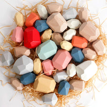 Load image into Gallery viewer, Wooden Sorting Stacking Rocks Montessori Toy
