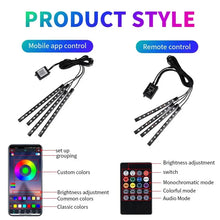 Load image into Gallery viewer, Neon LED Car Interior Ambient Light Kit - RGB Foot Strip with Remote &amp; App Music Control
