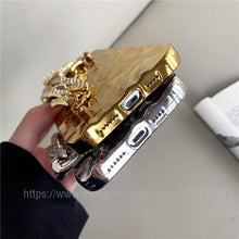 Load image into Gallery viewer, Luxury Gold Plating Electroplated Bracelet Cute Compatible with iPhone Diamond Case Luxury Sparkle Glitter Rhinestone  Phone Case For iPhone 14 13 Promax 11 12 Pro Max Mini Xs Max XR 8 7 Plus Mirror Cover
